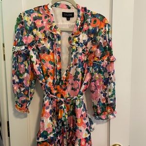 Saloni Tilly ruffle dress - like new!